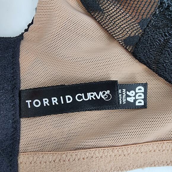 Torrid Full Coverage Balconette Lightly Lined Floral Lace 360 Bra Size 46DDD - Picture 3 of 6